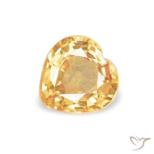 0.44ct 天然 浅橙色-金色 蓝宝石, 心形, VVS-VS
