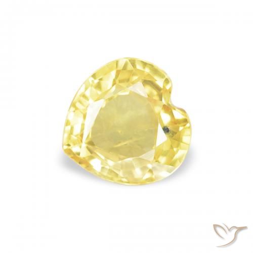 0.41ct 天然 淡黄色 蓝宝石, 心形, VVS-VS