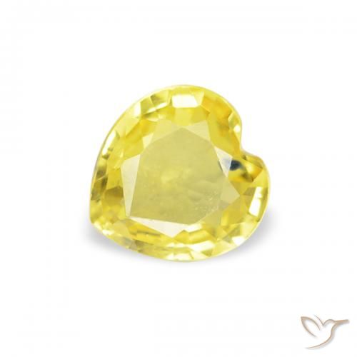 0.39ct 天然 中黄色 蓝宝石, 心形, VVS-VS