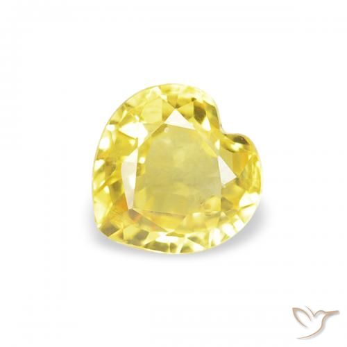 0.40ct 天然 淡黄色 蓝宝石, 心形, VVS-VS