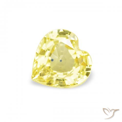 0.41ct 天然 淡黄色 蓝宝石, 心形, VVS-VS