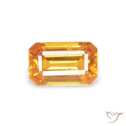 0.41ct 天然 橙金 蓝宝石, 祖母绿式切割, VS
