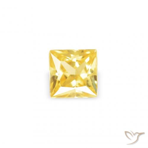0.18ct 天然 中黄色 蓝宝石, 正方形, VS