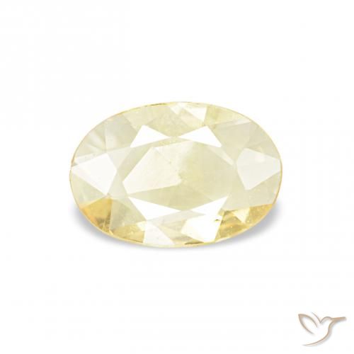 0.30ct 淡黄色 蓝宝石, 椭圆形, VVS