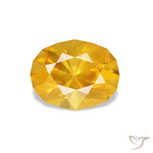 0.92克拉天然金色蓝宝石，椭圆形切割，6.6×5.2毫米，VVS