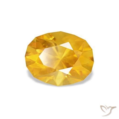 0.92克拉天然金色蓝宝石，椭圆形切割，6.6×5.2毫米，VVS