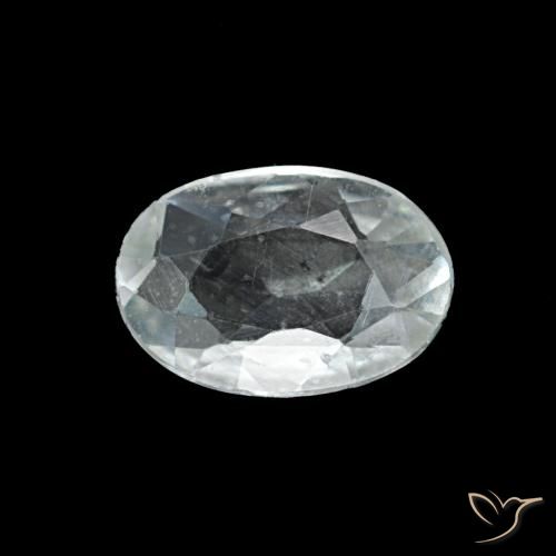 0.37克拉天然灰色蓝宝石，椭圆形切割，5.8×4毫米，VVS-VS