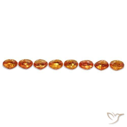 5.34天然橙色蓝宝石，三角形，5.1×5.1毫米，VVS