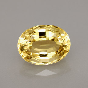 2.89克拉天然黄色方柱石，椭圆形切割，10.6×8毫米，VVS-VS