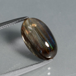 4.41克拉天然多色方柱石，椭圆形切割，12.9×8毫米，透明