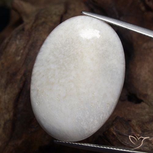32.15ct 天然 暖白 硅藻土, 椭圆形, 不透明