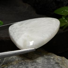 20.10克拉天然白色沸石，异形，28.4×20.5毫米，不透明