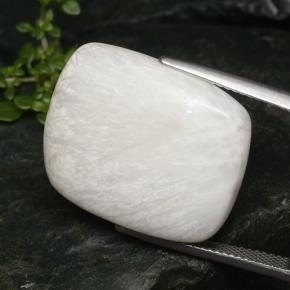 20.75克拉天然白色沸石，垫形剪裁，24.4×19.9毫米，不透明