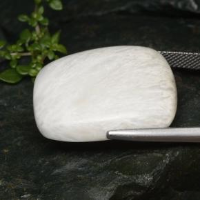 20.75克拉天然白色沸石，垫形剪裁，24.4×19.9毫米，不透明
