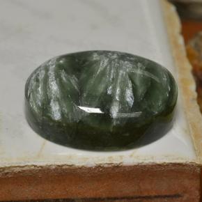 9.70克拉天然绿色绿泥石，椭圆形切割，15.9×12毫米，不透明