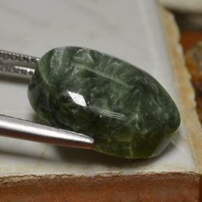 9.70克拉天然绿色绿泥石，椭圆形切割，15.9×12毫米，不透明