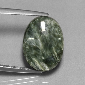 9.89克拉天然绿色绿泥石，椭圆形切割，15.8×11.9毫米，不透明