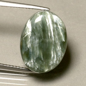 10.63克拉天然绿色绿泥石，椭圆形切割，15.9×12毫米，不透明