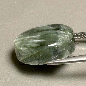 10.63克拉天然绿色绿泥石，椭圆形切割，15.9×12毫米，不透明