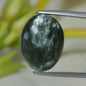 7.43克拉天然绿色绿泥石，椭圆形切割，15.9×12毫米，不透明