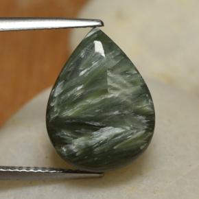 7.98克拉天然绿色绿泥石，梨形，15.9×12毫米，不透明
