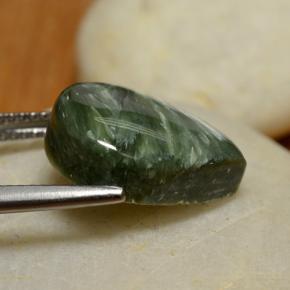 7.98克拉天然绿色绿泥石，梨形，15.9×12毫米，不透明