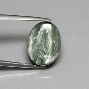 8.92克拉天然绿色绿泥石，椭圆形切割，16×12.1毫米，不透明