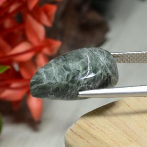 7.56克拉天然绿色绿泥石，梨形，16×12毫米，不透明