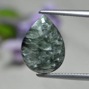 8.19克拉天然绿色绿泥石，梨形，16×11.8毫米，不透明