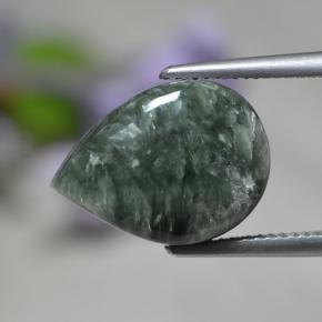 8.19克拉天然绿色绿泥石，梨形，16×11.8毫米，不透明