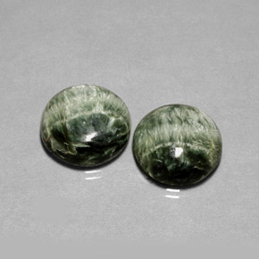 克拉天然蛇纹石，圆形切割，不透明