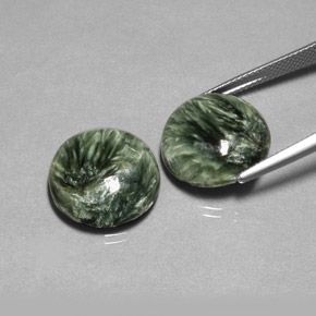 天然绿色绿泥石，圆形切割，15.83毫米，不透明