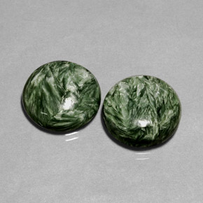天然绿色绿泥石，圆形切割，15.85毫米，不透明