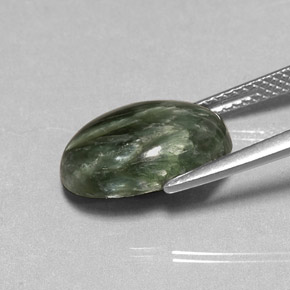 4.57克拉天然绿色绿泥石，椭圆形切割，14×9.8毫米，不透明