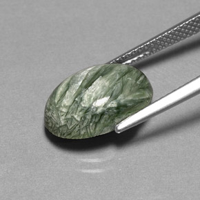 4.69克拉天然绿色绿泥石，椭圆形切割，14×10.1毫米，不透明