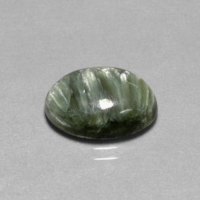 4.60克拉天然绿色绿泥石，椭圆形切割，13.9×9.9毫米，不透明
