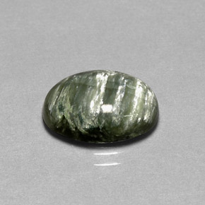 4.23克拉天然绿色绿泥石，椭圆形切割，14×10毫米，不透明