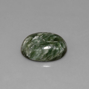 4.80克拉天然绿色绿泥石，椭圆形切割，13.8×10毫米，不透明