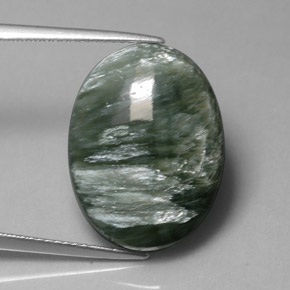 11.82克拉天然绿色绿泥石，椭圆形切割，20.1×15.1毫米，不透明