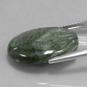 10.47克拉天然绿色绿泥石，椭圆形切割，20.1×15.1毫米，不透明