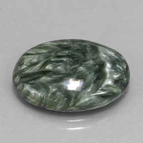 11.98克拉天然绿色绿泥石，椭圆形切割，20.1×15.2毫米，不透明