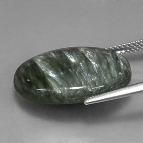 11.23克拉天然绿色绿泥石，椭圆形切割，20×15.1毫米，不透明