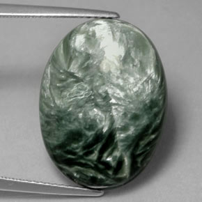 10.79克拉天然绿色绿泥石，椭圆形切割，20.1×15.1毫米，不透明