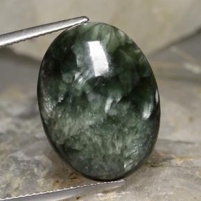 11.78克拉天然绿色绿泥石，椭圆形切割，20.2×15.1毫米，不透明