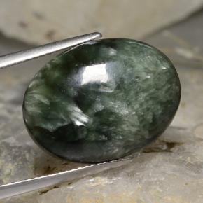 11.78克拉天然绿色绿泥石，椭圆形切割，20.2×15.1毫米，不透明