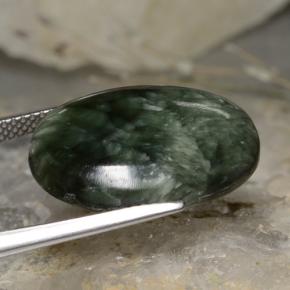 11.78克拉天然绿色绿泥石，椭圆形切割，20.2×15.1毫米，不透明