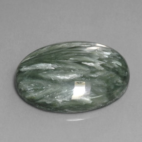 11.13克拉天然绿色绿泥石，椭圆形切割，20.2×15.1毫米，不透明