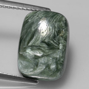 5.87克拉天然绿色绿泥石，垫形剪裁，13.9×10毫米，不透明