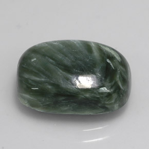 5.92克拉天然绿色绿泥石，垫形剪裁，14×10毫米，不透明