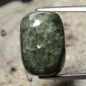 5.99克拉天然绿色绿泥石，垫形剪裁，13.9×9.8毫米，不透明